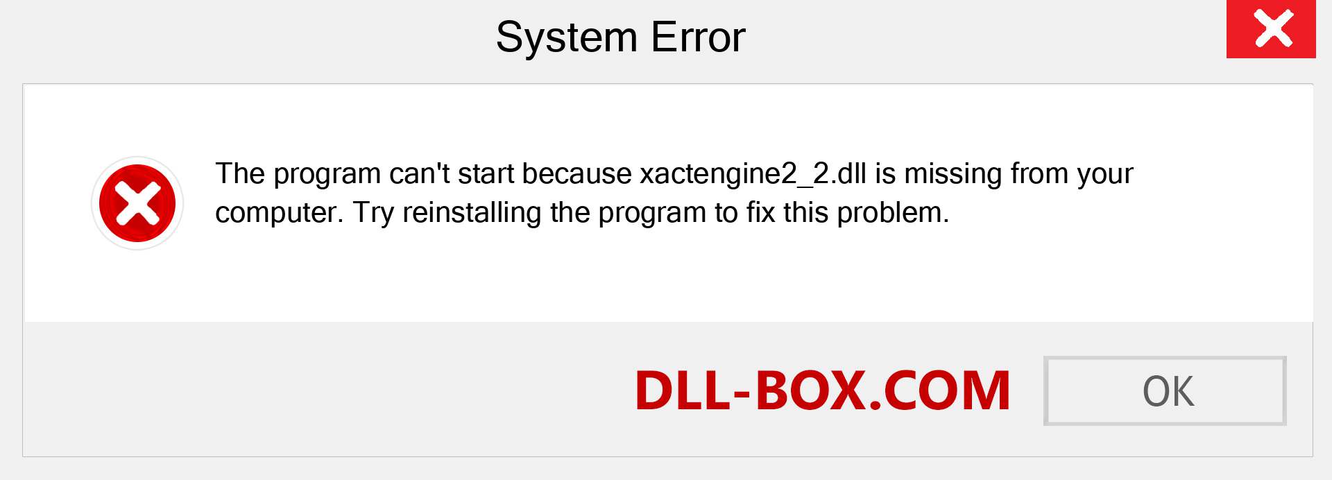  xactengine2_2.dll file is missing?. Download for Windows 7, 8, 10 - Fix  xactengine2_2 dll Missing Error on Windows, photos, images